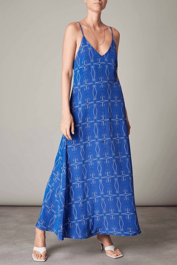 Ioli Silk Dress Blue - Official MIA PAPA