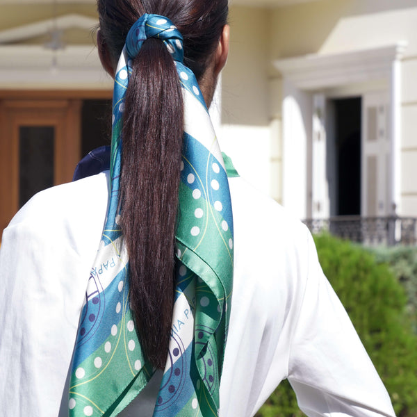 Delphi silk scarf Green - Official MIA PAPA