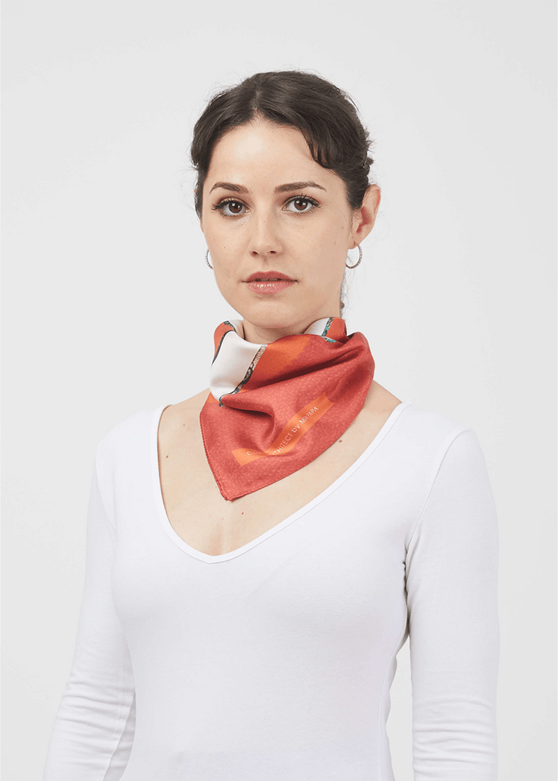 Haptic Red Silk Scarf - Official MIA PAPA