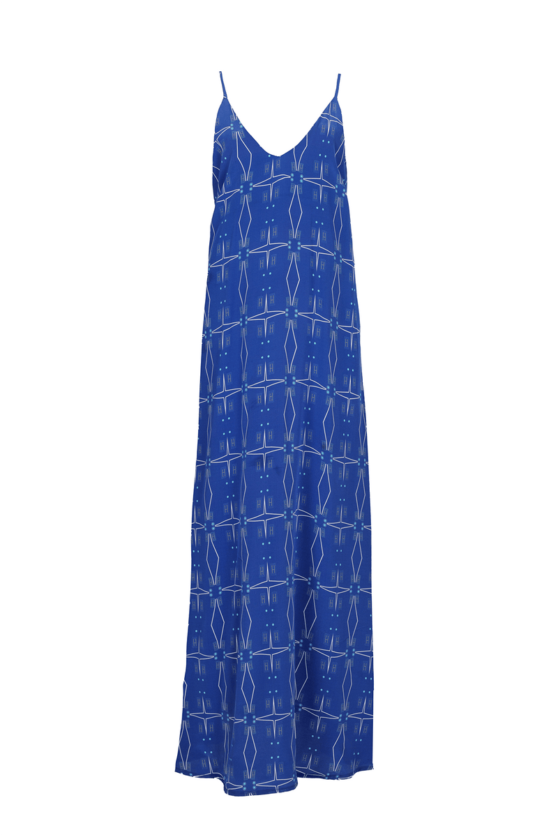 Ioli Silk Dress Blue - Official MIA PAPA