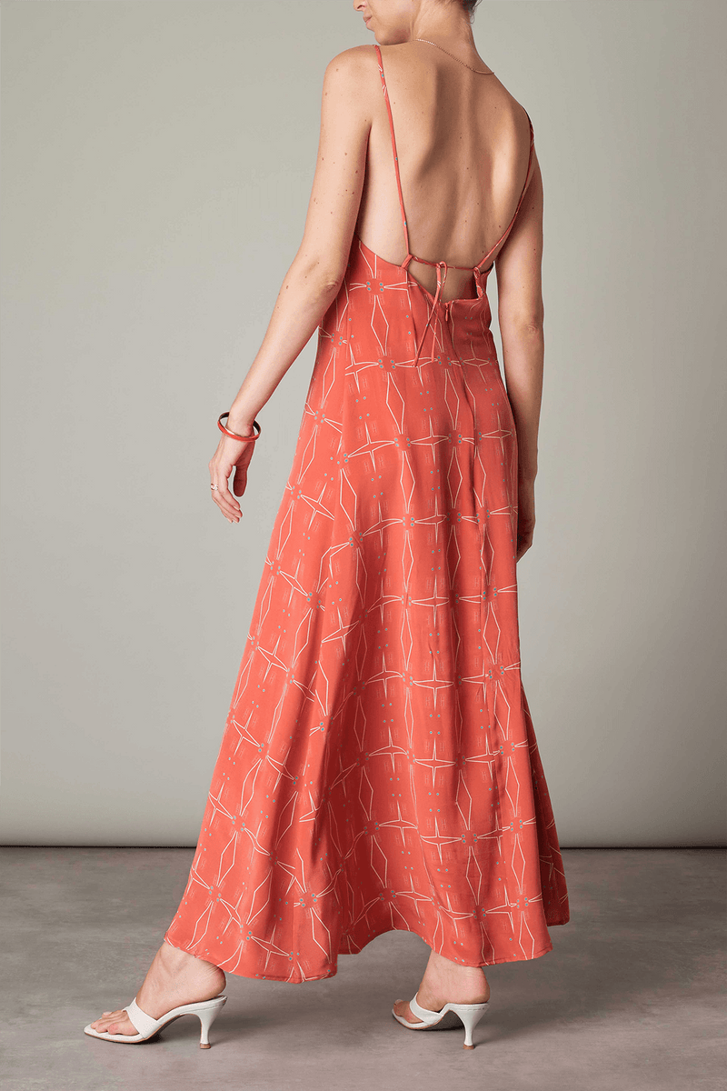 Terracotta silk dress online