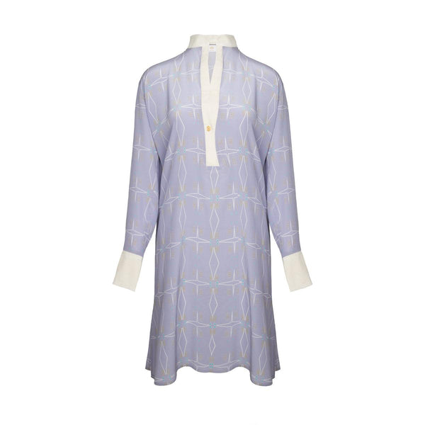 Rania Mini Silk Shirt Dress Violet - Official MIA PAPA