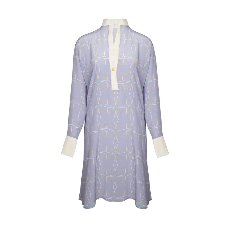 Rania Mini Silk Shirt Dress Violet - Official MIA PAPA