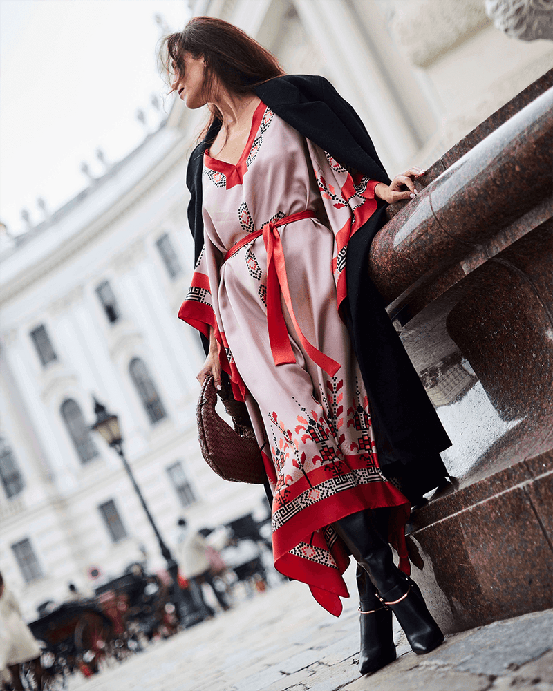 Circe Midi Silk Caftan - MIA PAPA